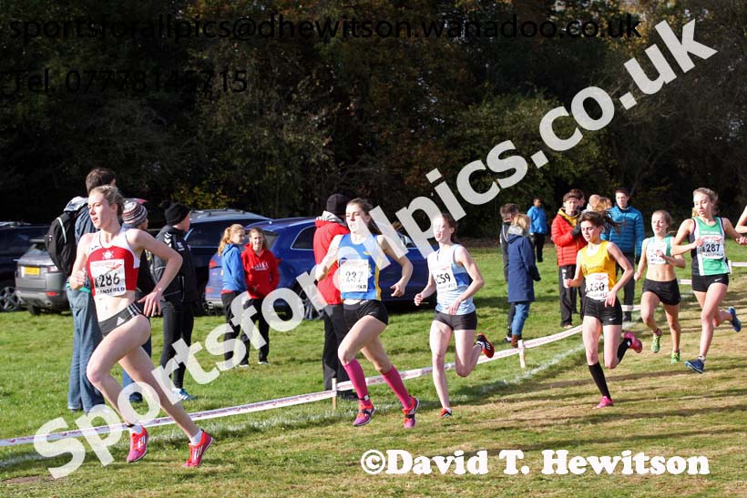 Junior women, 2016 National Cross Cpuntry Relays, Berry Hill Park, Mansfield. Photo: David T. Hewitson/Sports for All Pics